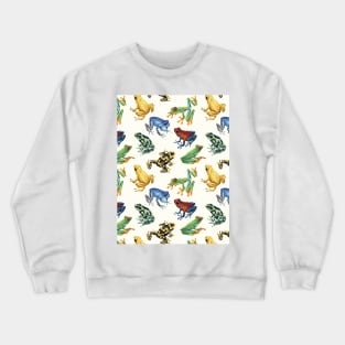 Frogs on natural white Crewneck Sweatshirt